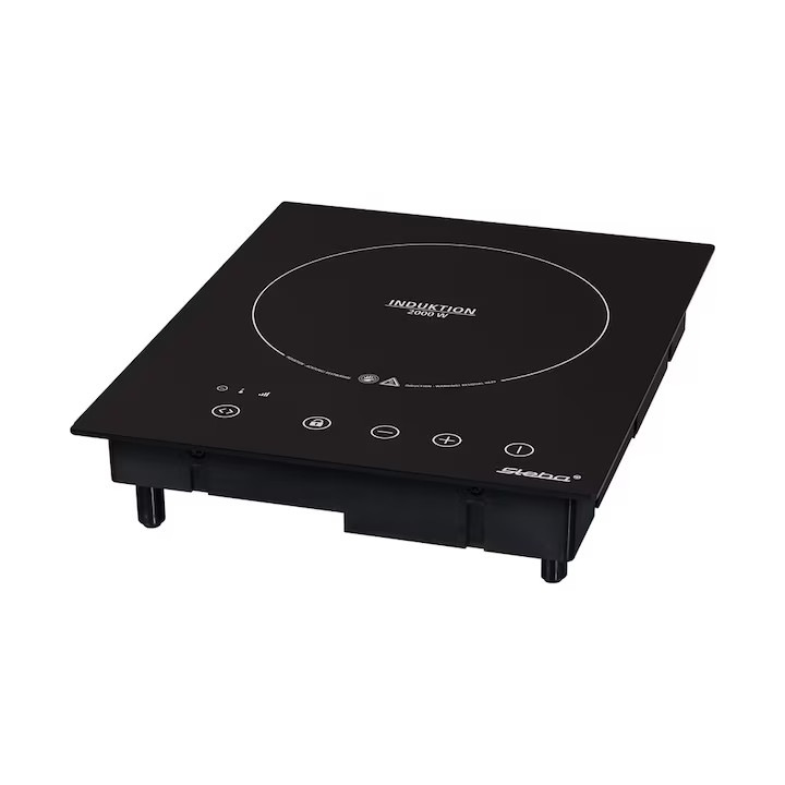 Plita incorporabila cu inductie Steba Germany, 2000 W, calitate germana, potrivita si pentru uz portabil, sticla ceramica, 10 niveluri de putere, detectare vas, inchidere automata la indepartarea vasului, functie protectie copii, control touch, negru