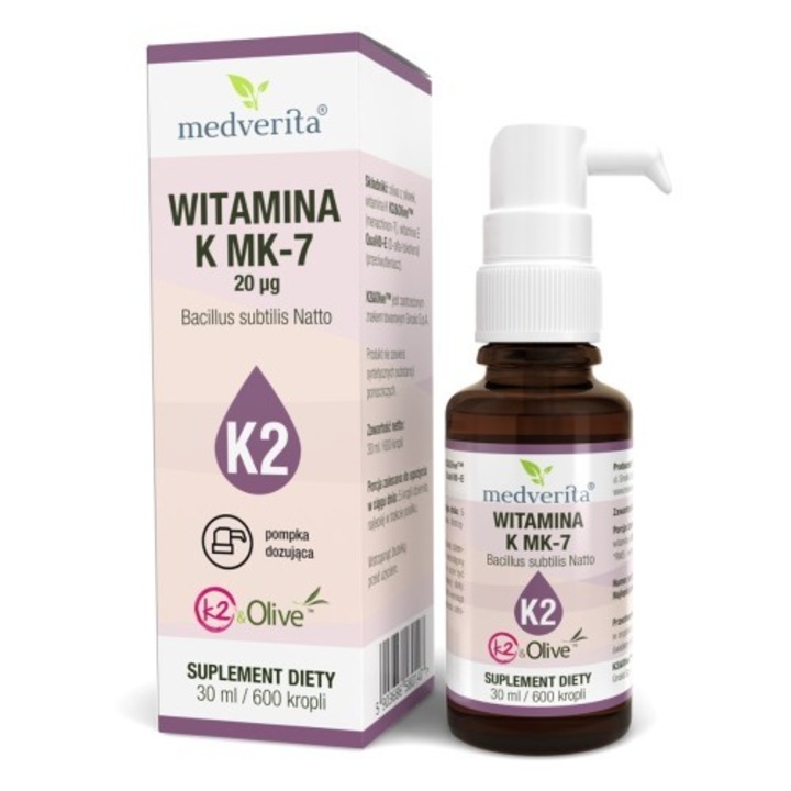 Supliment alimentar cu vitamina K MK-7, Medverita, 30 ml