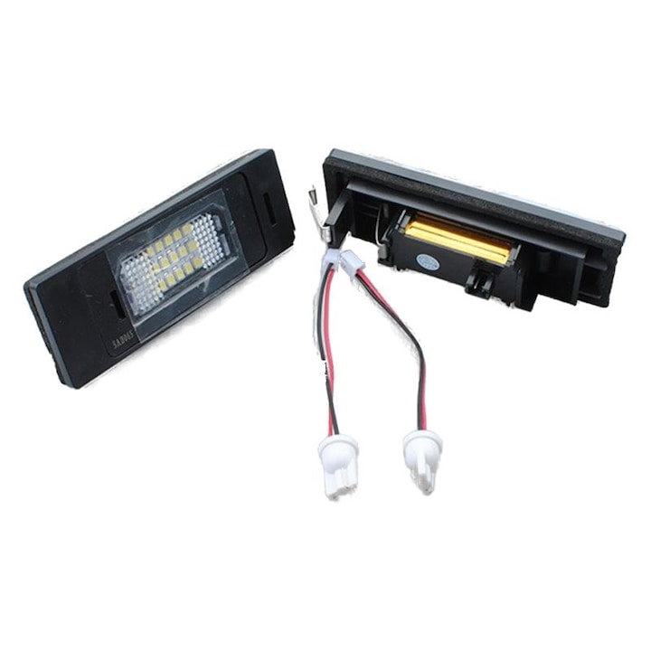 Комплект от 2 LED лампи, М-Тех, За регистрационен номер, За BMW, Бяла светлина