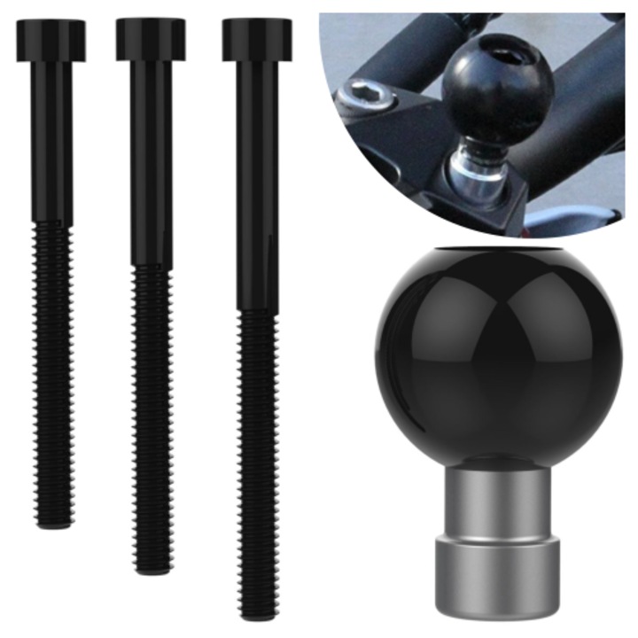 Suport motocicleta, Ram Mounts, Aluminiu, Clema surub M8, Stift de 1", Negru