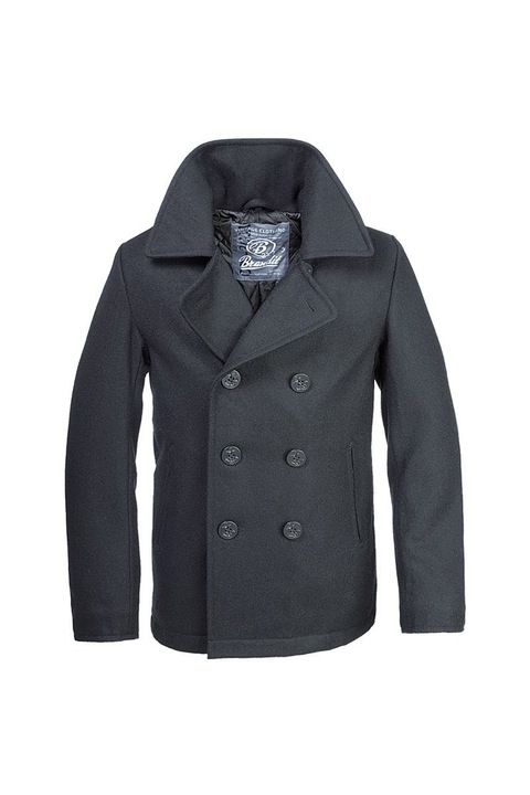 Palton Brandit Pea Coat, Fekete