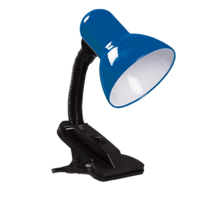 Lampa de birou cu clama, 40W, Albastru