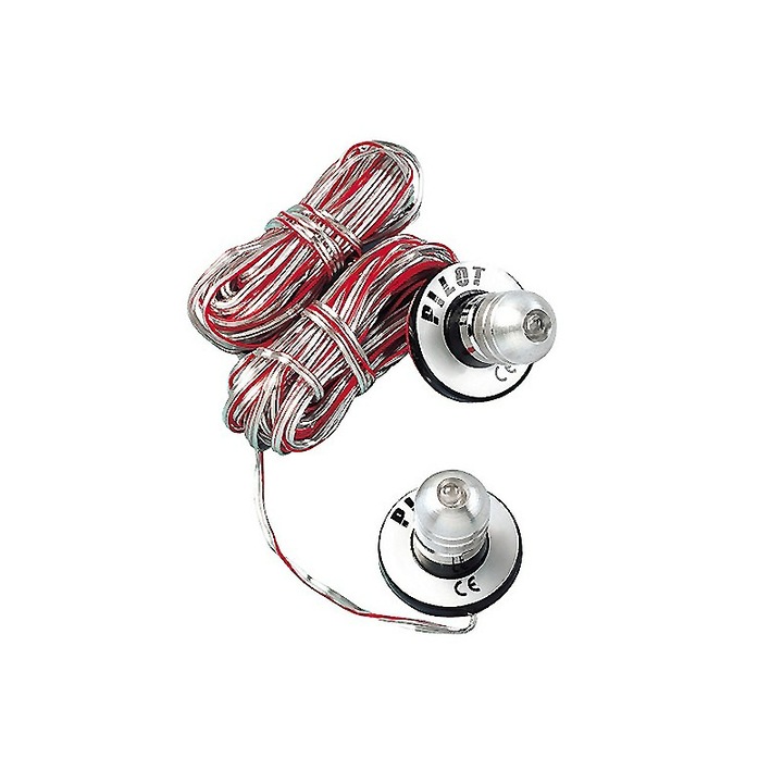 Becuri LED Pilot, Lampa, Aluminiu, 24 V, Cablu 5 m, Alb