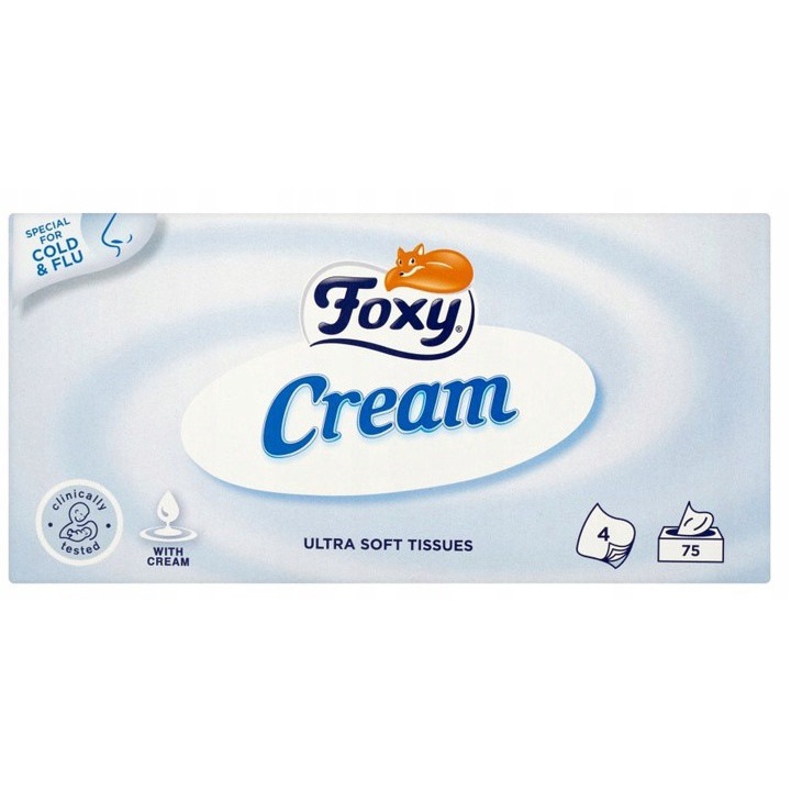 Servetele nazale, Foxy, 4 straturi, 76 bucati, Alb