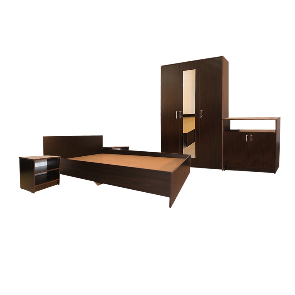 Dormitor Soft Wenge cu pat pentru saltea 140x200 cm