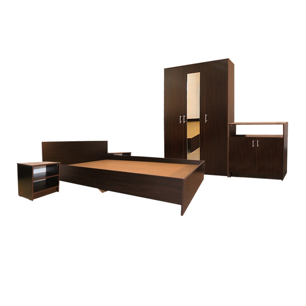 Dormitor Soft Wenge cu pat pentru saltea 160x200 cm