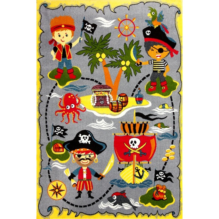 Gyerek szőnyeg, Kolibri Treasure Island, 200x300 cm, 2300 gr/m2, 2x3