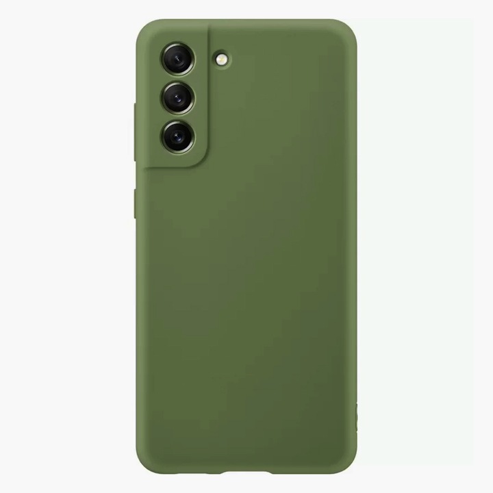 Szilikon védőburkolat Samsung Galaxy S21 FE-hez, Szilikon TPU, Slim Ultra Protection, Belső mikroszálas, Zöld
