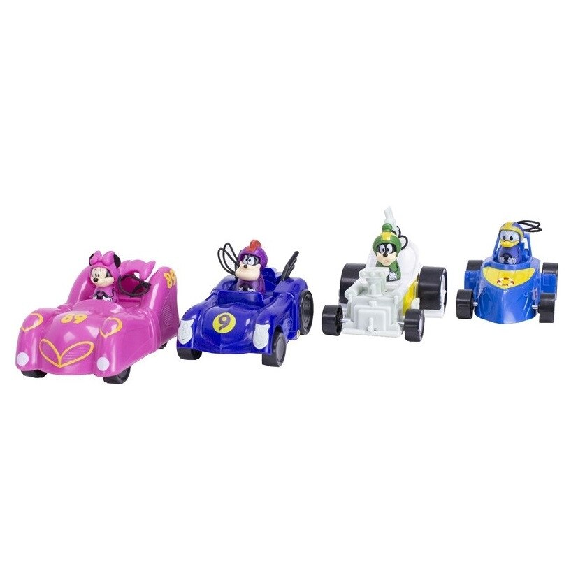 Set 4 masinute Disney Mickey and Friends Pullback Cars, 6 cm