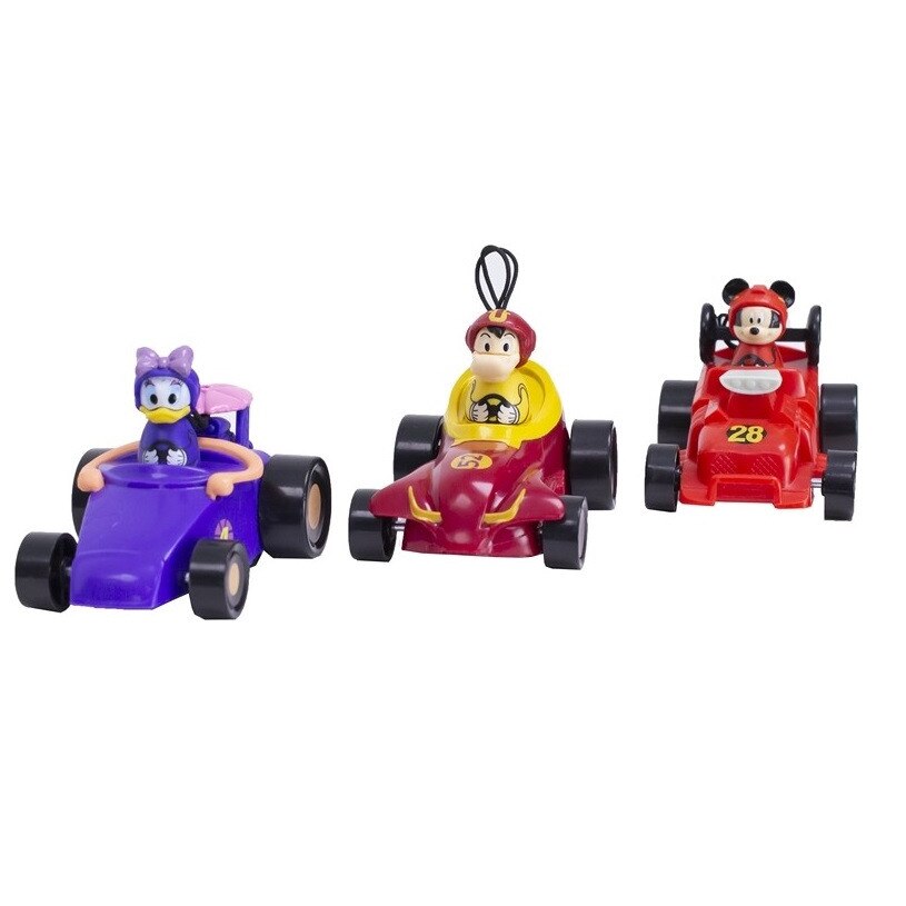 Set 3 masinute Disney Mickey and Friends Pullback Cars, 6 cm