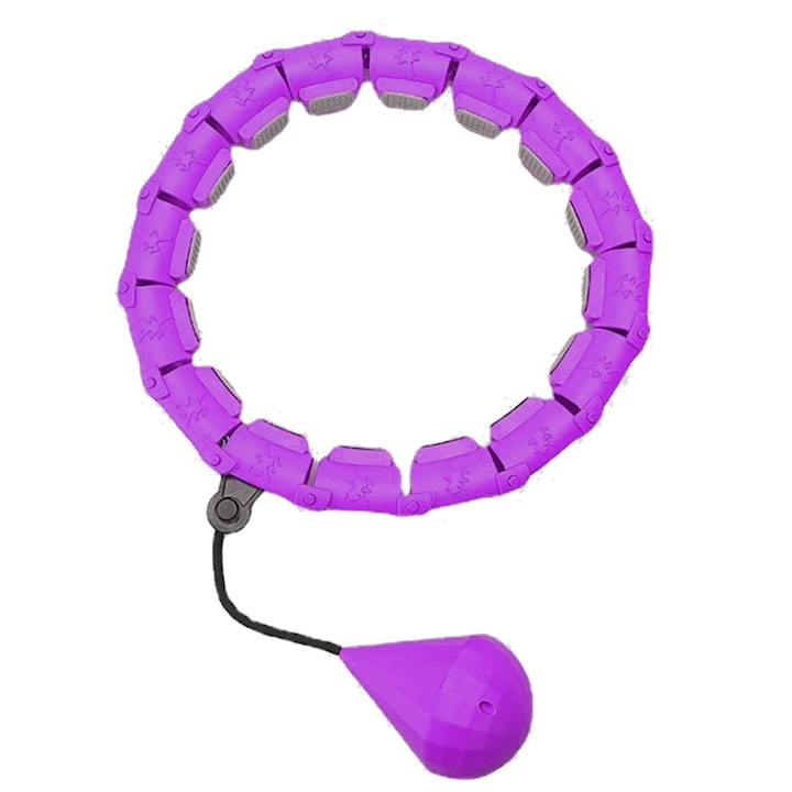 Cerc de fitness, JUP, Hula Hoop, 24 noduri mobile,, Pentru talie, 106cm, Mov