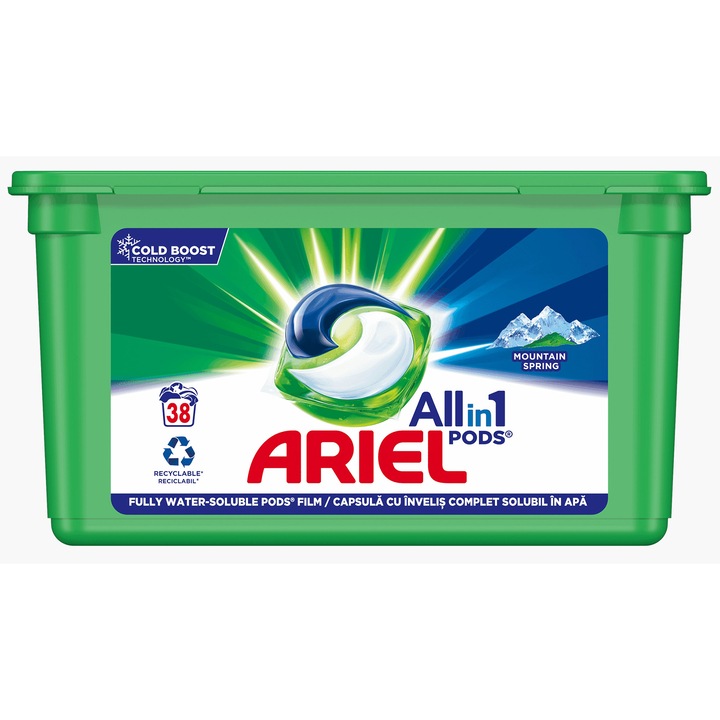 Detergent capsule Ariel All in One, 38 spalari