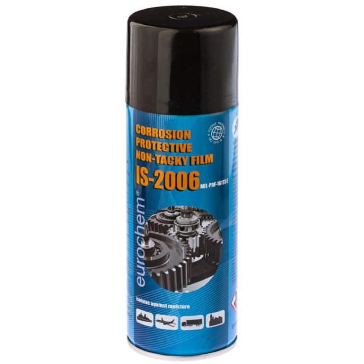 Spray Eurochem IS-2006 Korróziómegelőző Nem ragadós fólia, 400ml, MIL-PRF-16173E Grade 4, kemény védőfólia rozsda ellen