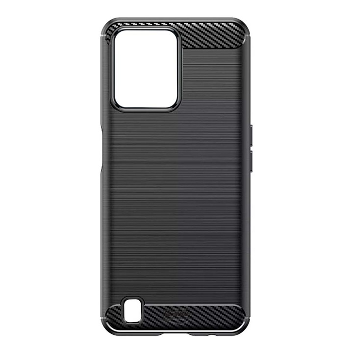 Husa pentru Oppo Realme C31, antisoc din silicon mat, slim, flexibila, Gekko Carbon, Brush Design, Neagra