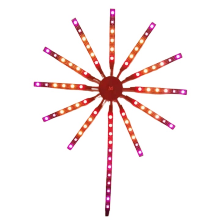 Banda artificii LED Smart, RGB, muzica, telecomanda si control din smartphone, multicolor