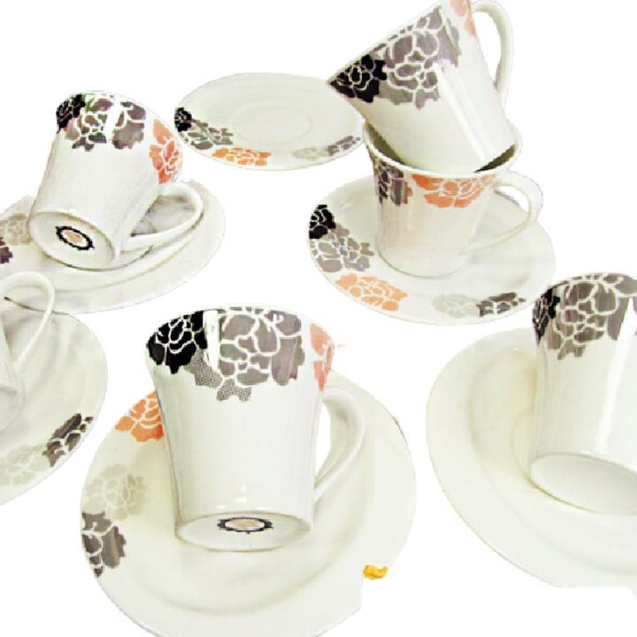 Луксозен сервиз за кафе KEYT, От 12 части, Многоцветен