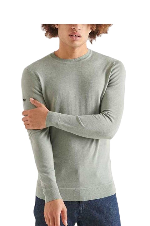 Férfi gyapjú pulóver, Superdry-Merino Crew, Pistachio, Xxl