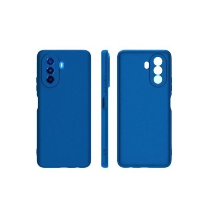 Калъф за Huawei NOVA 10, Flippy, Течен силикон, с микрофибър отвътре, Противоударна защита, Тъмно син