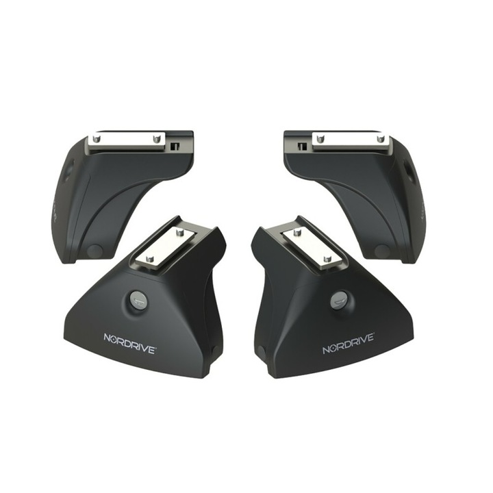 Kit fixare bare transversale, Nordrive, Evos LP, Otel/Plastic, 4 piese, 111 x 70 mm, Negru
