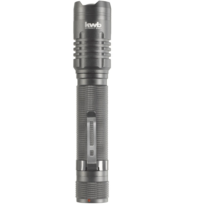 Lanterna medie LED KWB, 835 lm, 2 moduri de lumina, functie de zoom continuu, anti-alunecare