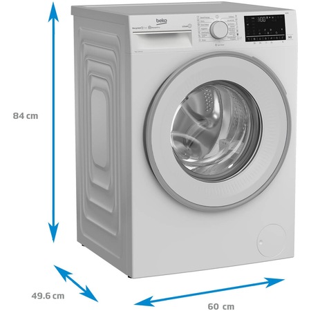 Masina de spalat rufe Beko B3WFU7744WB, 7 kg, 1400 RPM, Clasa A, Motor ProSmart Inverter, SteamCure, Recycled Tub, Homewhiz through Bluetooth, AddXtra, Alb
