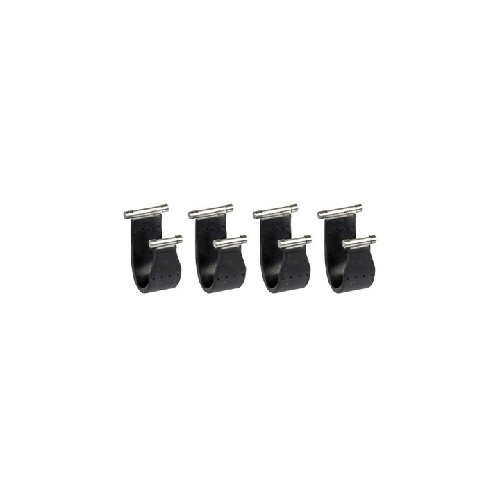 Kit fixare bare transversale F-0, Nordrive, Pentru bare Snap Steel/Snap Alu, Otel/Cauciuc, 4 piese, 14 cm, Negru