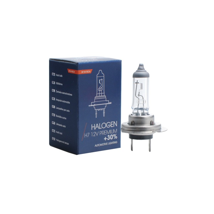 Халогенна Крушка За Фар H7 Premium +30%, 12V, 55W, 1 Брой M-Tech 616979
