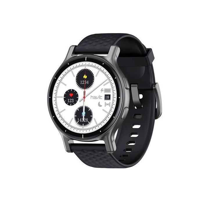 Ceas smartwatch Havit M91, 220 mAh, Waterproof 5ATM, 18 moduri sportive, ideal pentru inot si alte activitati sportive, Black