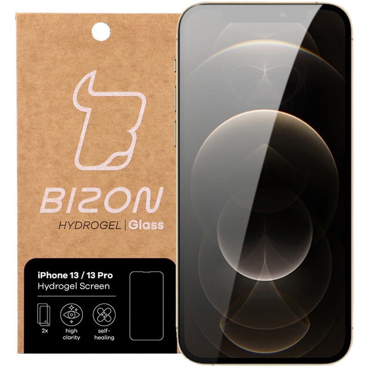 2 db Bizon Glass Hydrogel védőfólia készlet Apple iPhone 13 / 13 Pro készülékhez, 2 db