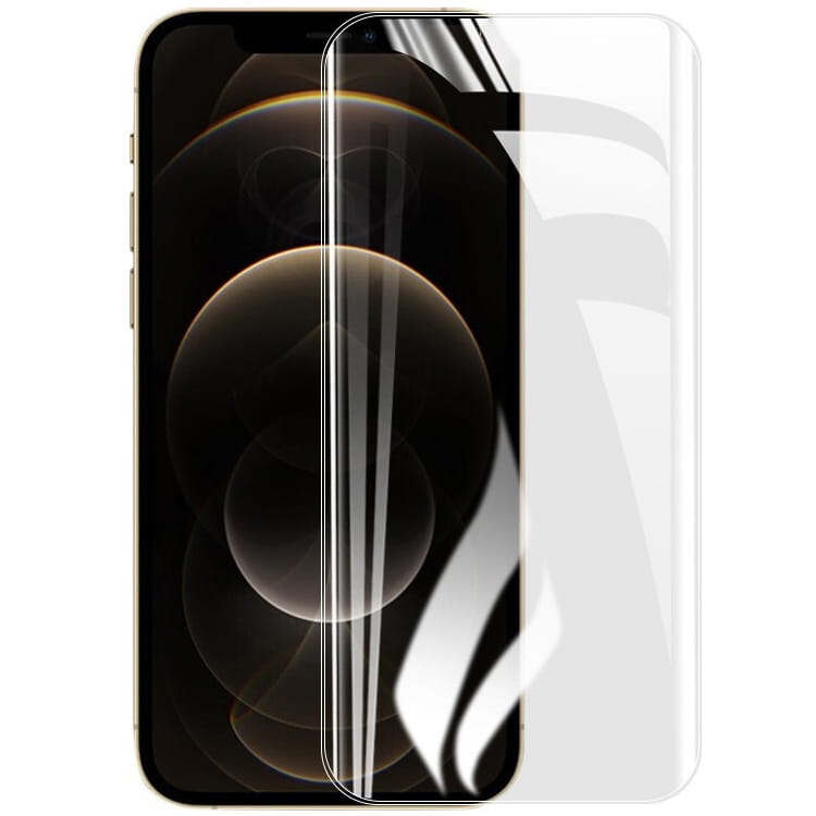 Set 2 folii de protectie Bizon, Fata/spate, pentru iPhone 13, Hidrogel, Transparent