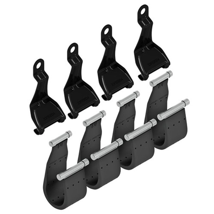 Kit fixare bare transversale F-2, Nordrive, Pentru Citroen Cactus, Compatibil bare Snap Steel/Snap Alu, Otel/Cauciuc, 4 piese, 14 cm, Negru