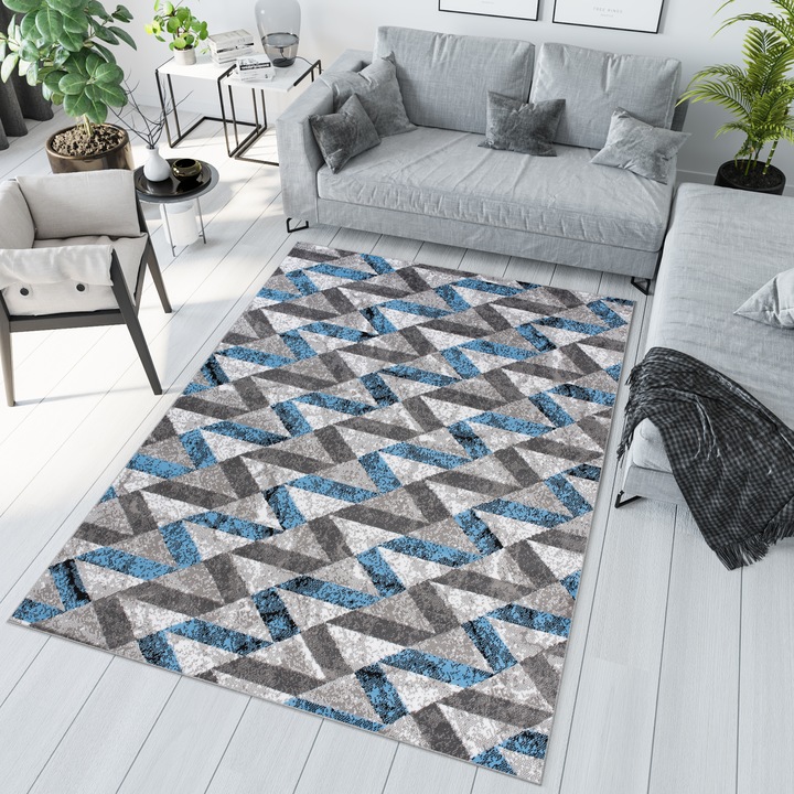 Килим, TAPISO, Q544B, Геометричен, 100% полипропилен, Многоцветен, 130 x 190 cm