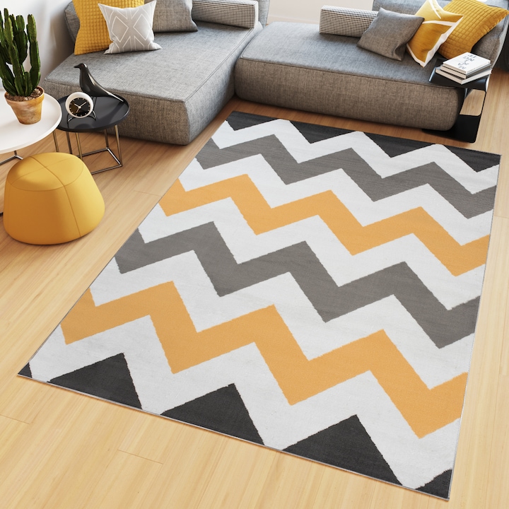 Килим, TAPISO, Z903A, Геометричен, 100% полипропилен, Многоцветен, 80 x 150 cm