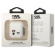 Husa casti Karl Lagerfeld pentru Airpods 1/2, Karl Lagerfeld and Choupette, Silicon, Alb