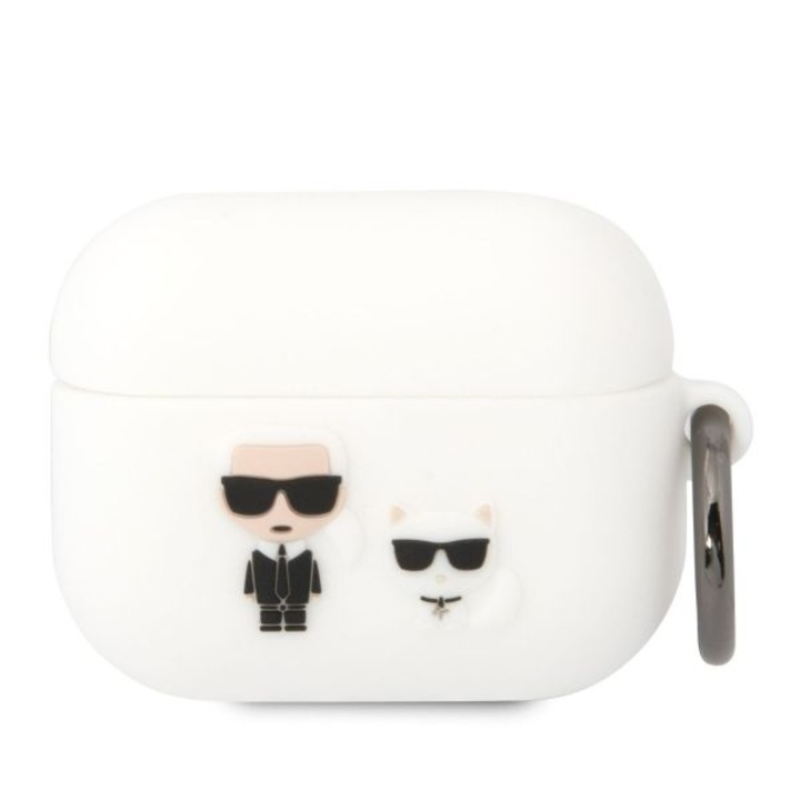 Калъф за слушалки Karl Lagerfeld Choupette, За Airpods Pro, Силикон, Бял