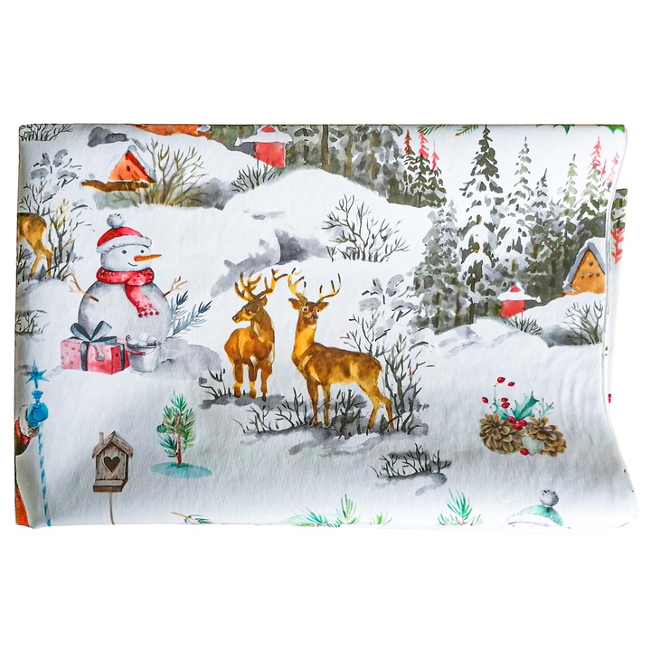 Fata de masa tip musama ND, 200x140 cm, pvc pe textil, decor Craciun CR9