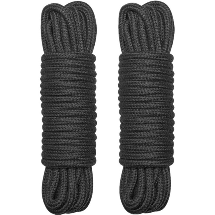 Set 2 franghii, Bumbac, 9.7 m, Negru