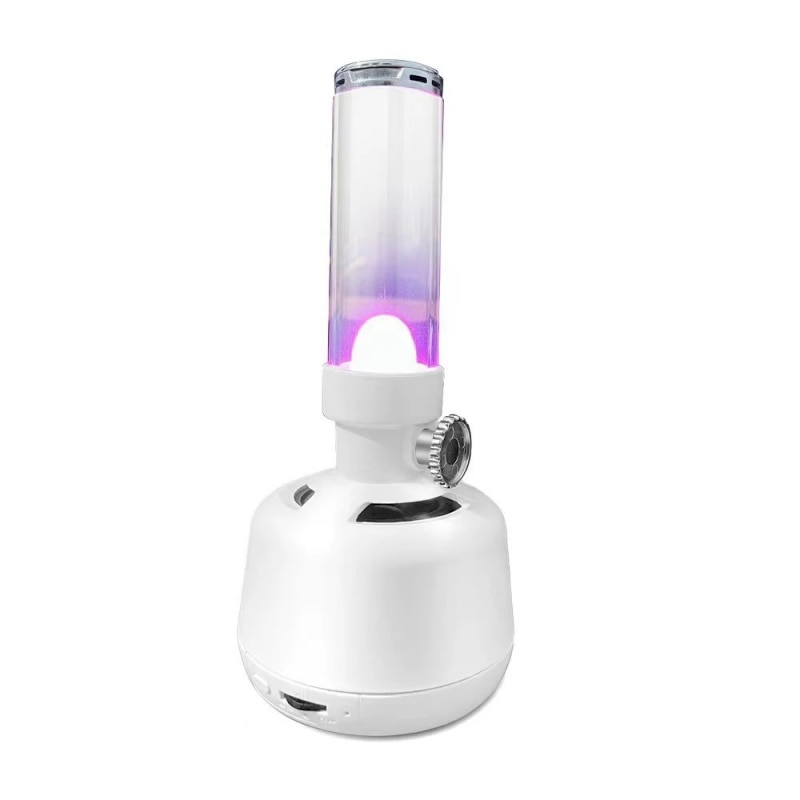 Boxa wireless portabila cu aromaterapie Bluedio FS Alb, Iluminare, Bluetooth 5, Slot memorie, Microfon incorporat, Aplicatie