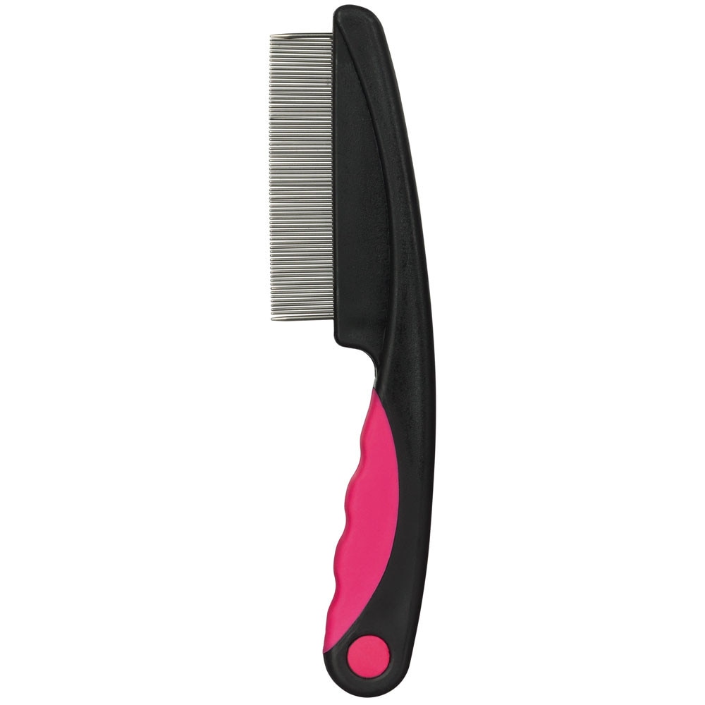 Pieptene Trixie pentru deparazitare 15 cm roz/negru 23120
