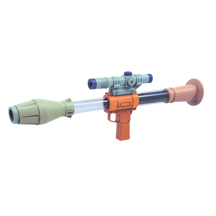 Lansator RPG cu luneta de jucarie, 12 gloante tip bila din spuma EVA, 56x19x8.5 cm, Sbk, +6 ani