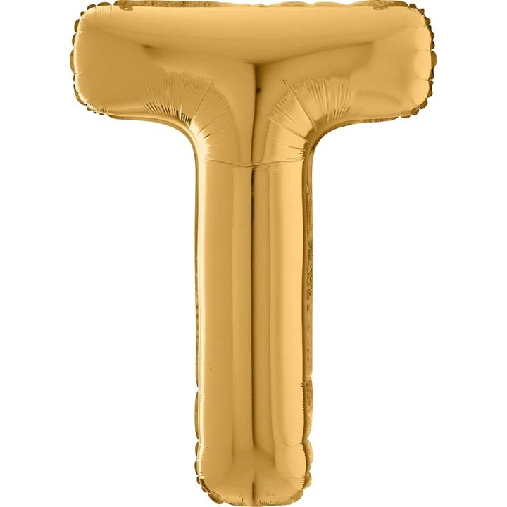 Фолиев балон с буква Т, златен, 66 см, 26392G