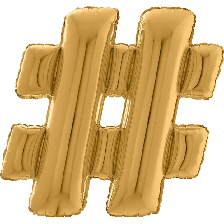 Balon Folie Simbol #, Auriu, 66 cm, 26472G
