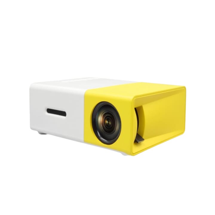 Видео проектор, 600 лумена, Резолюция 1920 x 1080, 126.4 x 85.8 x 47.7 mm, бял/жълт