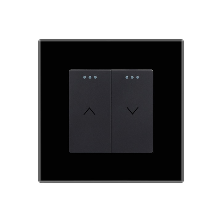 Luxion Mechanikus Redőnykapcsoló Kapcsoló Kristályüveg, Nedvességálló, Fekete