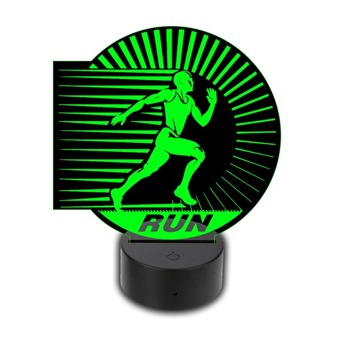 Lampa LED 3D, Praktikusajandekok, Alimentare USB, Plastic/Acril, 20x14 cm, Negru/Transaprent