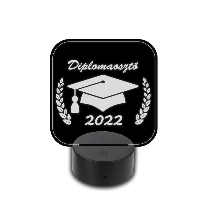 Lampa LED 3D, Praktikusajandekok, Alimentare USB, Plastic/Acril, 20x14 cm, Negru/Transaprent