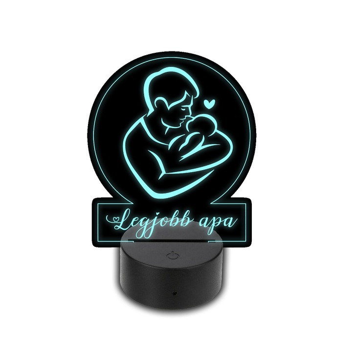 Lampa LED 3D, Praktikusajandekok, Alimentare USB, Plastic/Acril, 20x14 cm, Negru/Transaprent