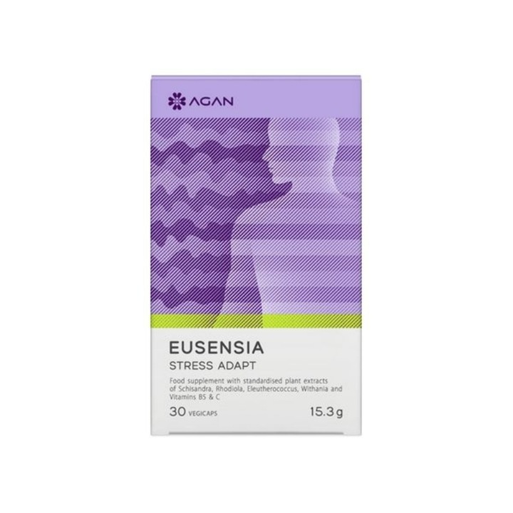 Supliment alimentar Eusensia Stress Adapt, Agan, Pentru stres/anxietate, 30 capsule