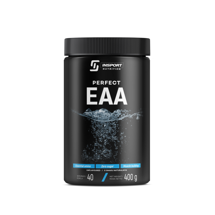 Aminoacizi pulbere, Insport Nutrition EAA Perfect, BCAA, L-leucina, l-arginina, Regenerare, Energie dupa antrenament, 400g (40 Portiuni), Fara aroma (natural)