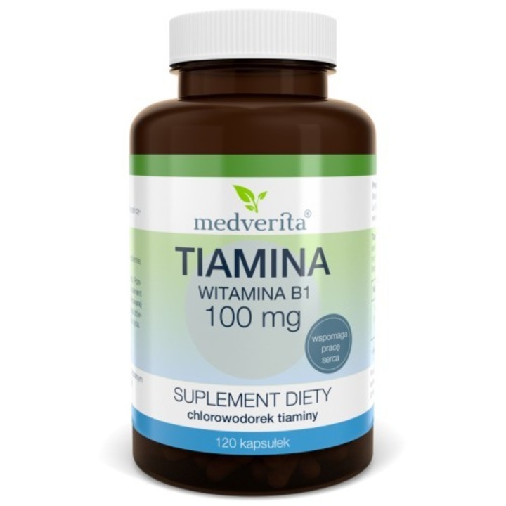 Supliment alimentar Tiamina, Medverita, 100 mg, 120 capsule